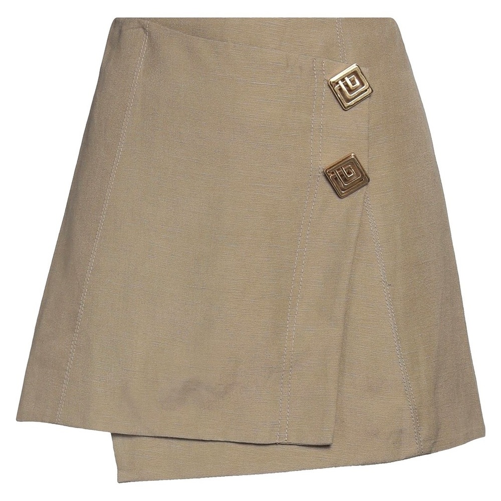 Aje Linen Blend Realm Wrap Mini Skirt